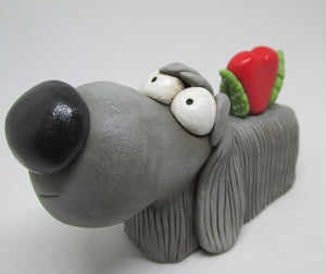 Valentine dog grey with heart adorable!!!
