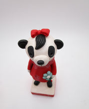 Valentine PANDA girl with red dress and bow