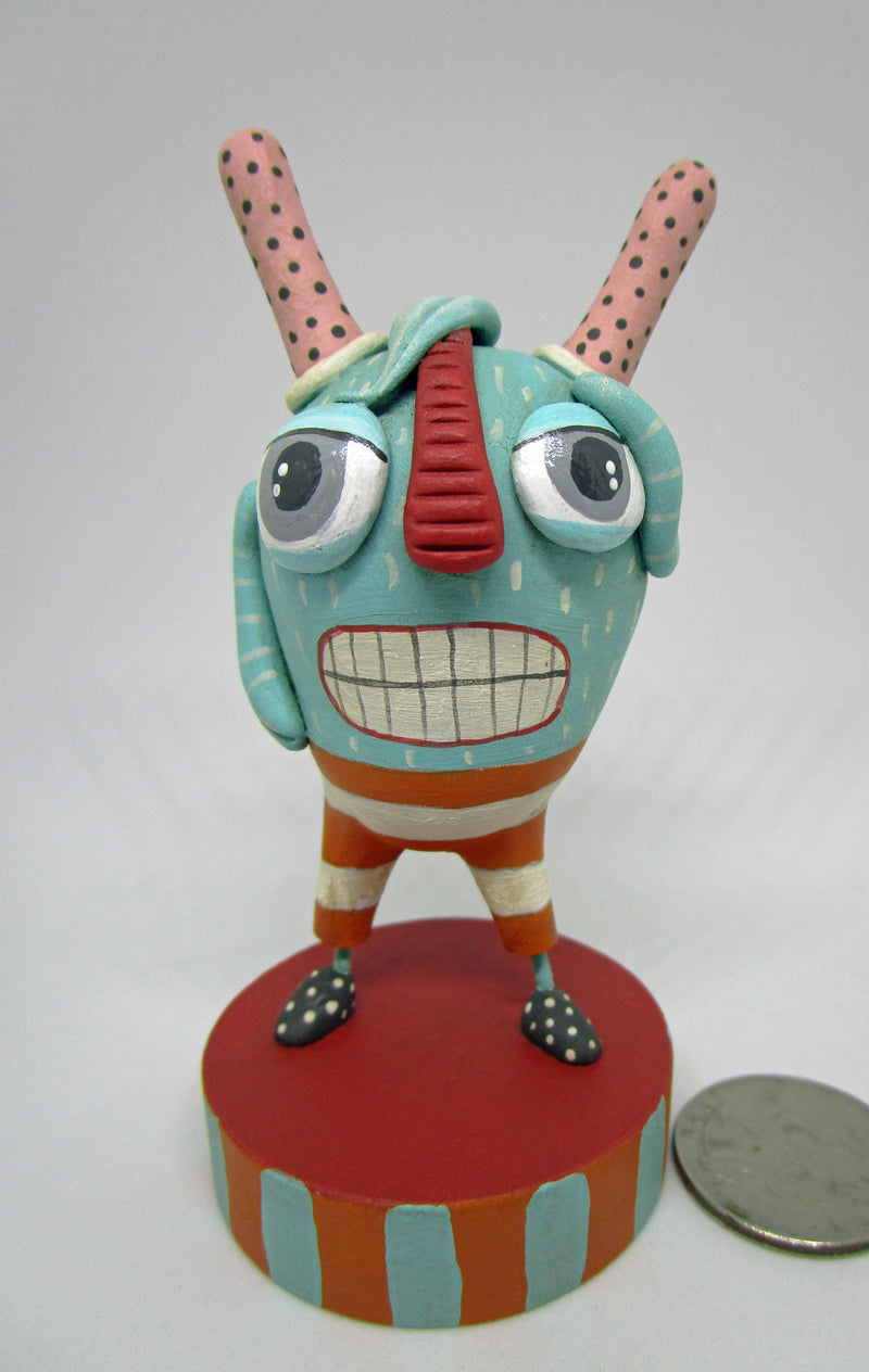 Wacky character - crazy monster unique! – pumpkinseeds folk art by
