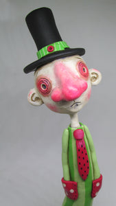 Art character "Watermelon" red nose and top hat