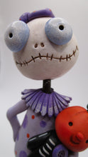 Halloween BOBBLE head skelly girl with pumpkin doll in arms