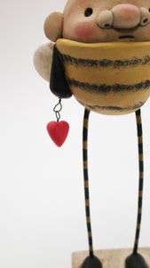 Easter spring man bee with heart charm lighter yellow