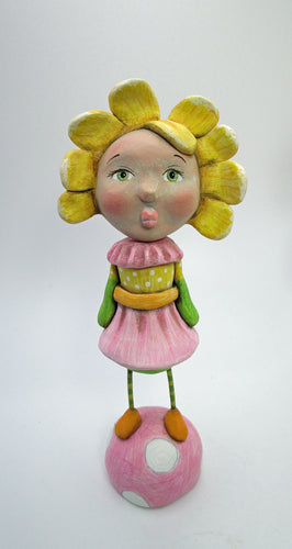 NEW paper clay YELLOW flower girl spring time Easter fun